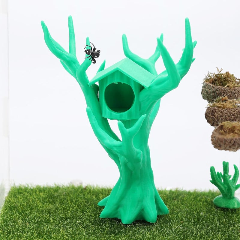 Daerky Jumping Spider Tree, Spider Hiding Cave, Tree-Shaped Climbing Toy & Cave, 3D Printed Decorative Accessory for Jumping Spiders, Wolf Spiders, Mantises & Small Arboreal Animals (Green) - Image 1